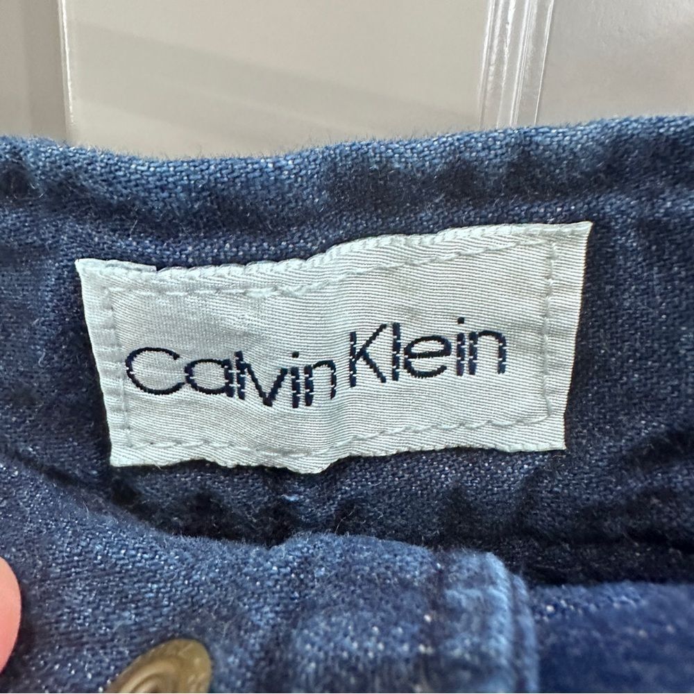 Vintage CALVIN KLEIN 80s / 90s Denim Midi Skirt Sz (vintage 12) - M medium - Picture 6 of 8